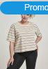 Urban Classics Ladies Short Multicolor Stripe Tee sand/black