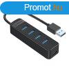 Orico TWU3 USB-4x USB 3.0 hub adapter (fekete)