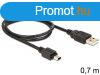 DeLock USB 2.0-A > USB mini-B 5pin 0,7m kbel Black