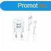 Usams T20 Dual 2,1A Charger + USB Type-C Cable 1m White