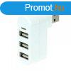 3 Portos USB 2.0 HUB forgathat fejjel