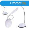 Elemes LED asztali lmpa, fehr - 28cm