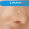 9K srga arany orr piercing - kerek tltsz brilinssal, 2 