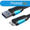 Flat USB 3.0 A to Micro-B cable Vention VAS-A12-B100 1m Blac