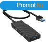 Adapter Hub 4 in 1, INVZI, MH04, 4x USB 3.0 (black)