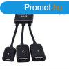 3 az 1-ben Micro USB HUB DUPLA USB 2.0 OTG ADAPTER (BLACK FR