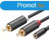 UGREEN AV102 Kbel 2x RCA, jack 3.5 mm 0,25m