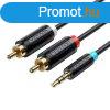 Audio kbel 3.5mm 2x RCA Vention BCLBH 2m Fekete