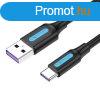 USB 2.0 A s USB-C kbel Vention CORBF 5A 1m Fekete PVC