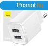 Baseus Compact gyorstlt, 2x USB, 10.5W (fehr)