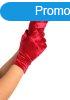  Wrist Length Satin Gloves, red, O/S 