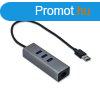 I-TEC USB 3.0 Metal HUB 3 Port+Gigabit Ethernet Adapter Grey