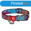 Nylon dog collar with QR code Waudog "Summer" size