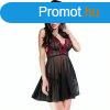 CHILIROSE - CR 4214 BABYDOLL RÓZSASZÍN ÉS FEKETE S/M