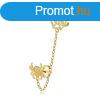 14K srga arany egyrszes flbeval  - pk hlval, lnccal,