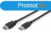 Assmann USB 3.2 extension cable, type A 1,8m Black