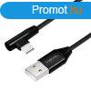 Logilink USB 2.0 Type-C cable C/M (90) to USB-A/M 0,3m Blac