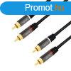 Logilink Audio cable 2x RCA/M to 2x RCA/M metal 1m Black