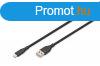 Assmann Lightningh to USB Silicone USB2.0 12W Cable 2m Black