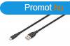 Assmann Lightningh to USB Silicone USB2.0 12W Cable 1m Black