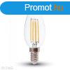 6W LED filament gyertya E14 6400K hideg fehr LED izz (V-TA