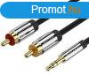 Vention 3.5mm jack/M -> 2*RCA/M, (audio, aranyozott, fmh