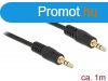 DeLock Stereo Jack Cable 3.5mm 3 pin male > male 1m Black