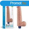  10.5" REAL SOFTEE Rechargeable Vibrating Dildo(Flesh) 