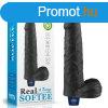  9" REAL SOFTEE Rechargeable Vibrating Dildo(Black) 