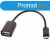 MicroUSB - USB-A OTG adapter - fekete