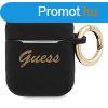 Guess GUA2SSSK AirPods 1/2 tok fekete szilikon Vintage Scrip