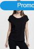 Urban Classics Ladies Long Back Shaped Slub Tee black