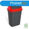 Billenfedeles szemetes kuka, manyag, antracit/piros, 50 L