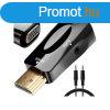 HDMI-VGA talakt adapter hanggal s mini jack csatlakozva