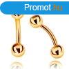 Piercing srga 14K aranybl - kt fnyes sima goly, hajlto