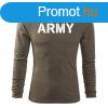 DRAGOWA Fit-T hossz ujj pl army, olva 160g/m2