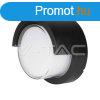 12W LED fali lmpa, kerek forma, fekete szn 3000K, IP65 (V