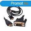 Aranyozott VGA - HDMI kbel 2m hossz, Full HD csatlakozkka