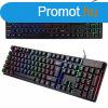 Gamer billentyzet LED httrvilgtssal, fekete - 43x13x2,