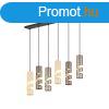 Moderne hanglamp zwart met taupe en beige 6-lichts - Stream