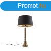 Art deco asztali lmpa bronz, pamut rnyalat fekete, 35 cm 