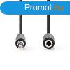 Nedis CAGL22050BK100 3,5mm sztereo jack hosszabító kábel, 10