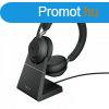 Jabra Evolve2 65 MS Teams Stereo Bluetooth Headset with Char