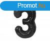 Fekete 3-as B&C Matt Black szm flia lufi 85 cm