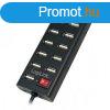 Logilink USB 2.0 Hub 13-port with On/Off Switch Black
